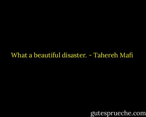What a beautiful disaster. - Tahereh Mafi