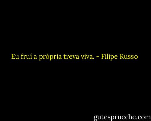 Eu fruí a própria treva viva. - Filipe Russo