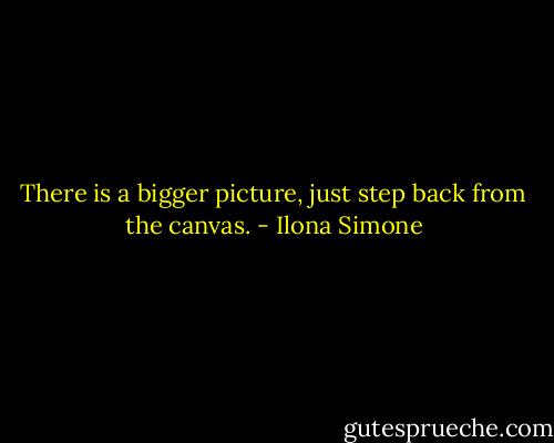 There is a bigger picture, just step back from the canvas. - Ilona Simone