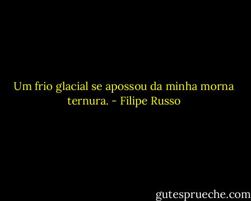 Um frio glacial se apossou da minha morna ternura. - Filipe Russo
