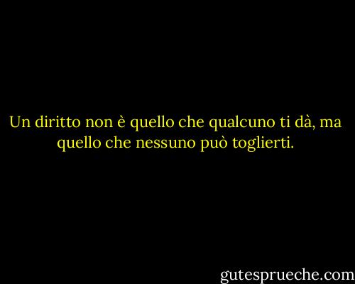 Un diritto non è quello che qualcuno ti dà, ma quello che nessuno può toglierti. - Ramsey Clark