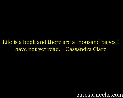 Life is a book and there are a thousand pages I have not yet read. - Cassandra Clare
