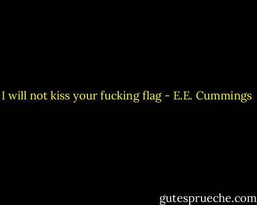 I will not kiss your fucking flag - E.E. Cummings