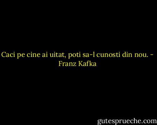 Caci pe cine ai uitat, poti sa-l cunosti din nou. - Franz Kafka