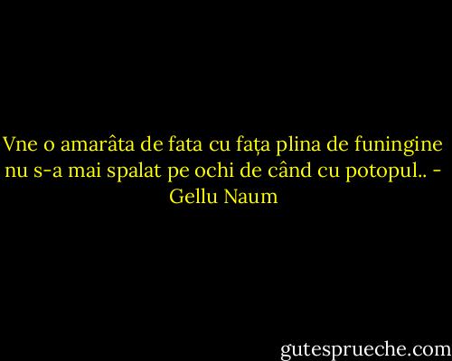 Vne o amarâta de fata cu fața plina de funingine nu s-a mai spalat pe ochi de când cu potopul.. - Gellu Naum