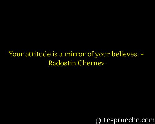 Your attitude is a mirror of your believes. - Radostin Chernev