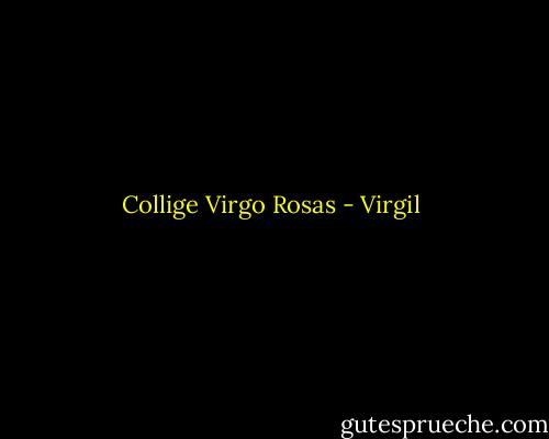 Collige Virgo Rosas - Virgil