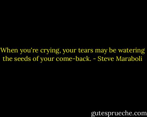 When you're crying, your tears may be watering the seeds of your come-back. - Steve Maraboli