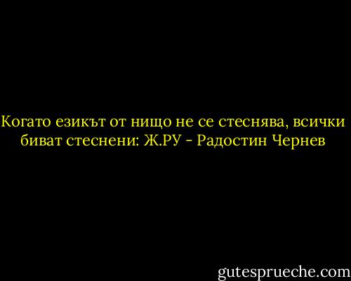 Когато езикът от нищо не се стеснява, всички биват стеснени: Ж.РУ - Радостин Чернев