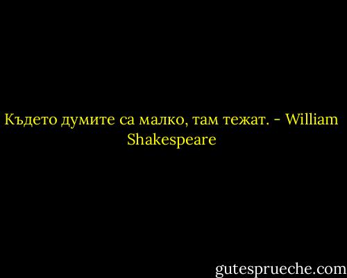 Където думите са малко, там тежат. - William Shakespeare