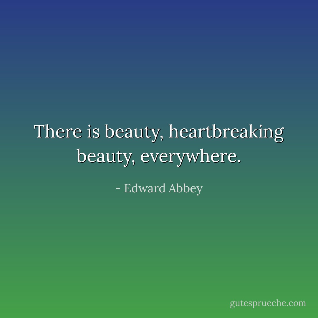 There is beauty, heartbreaking beauty, everywhere. - Edward Abbey