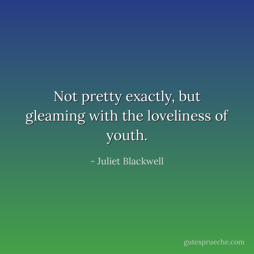Not pretty exactly, but gleaming with the loveliness of youth. - Juliet Blackwell