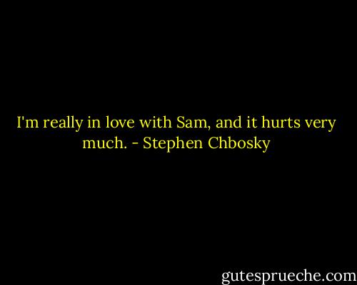 I'm really in love with Sam, and it hurts very much. - Stephen Chbosky