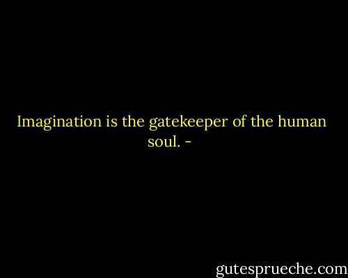 Imagination is the gatekeeper of the human soul. - 