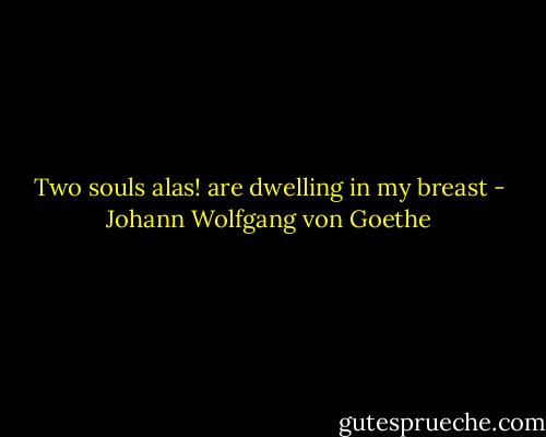 Two souls alas! are dwelling in my breast - Johann Wolfgang von Goethe