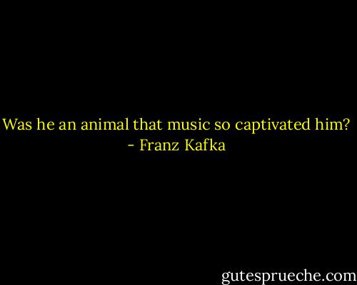Was he an animal that music so captivated him? - Franz Kafka