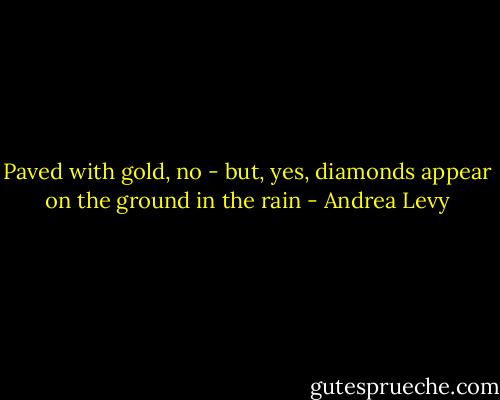 Paved with gold, no - but, yes, diamonds appear on the ground in the rain - Andrea Levy