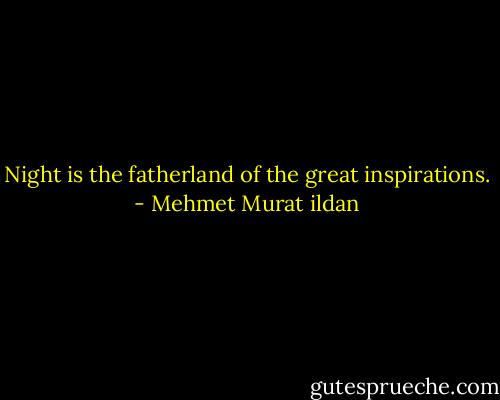 Night is the fatherland of the great inspirations. - Mehmet Murat ildan
