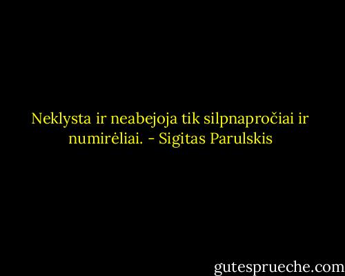 Neklysta ir neabejoja tik silpnapročiai ir numirėliai. - Sigitas Parulskis