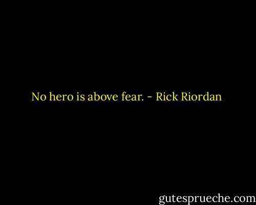 No hero is above fear. - Rick Riordan