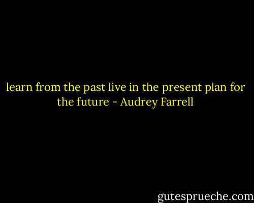 learn from the past live in the present plan for the future - Audrey Farrell
