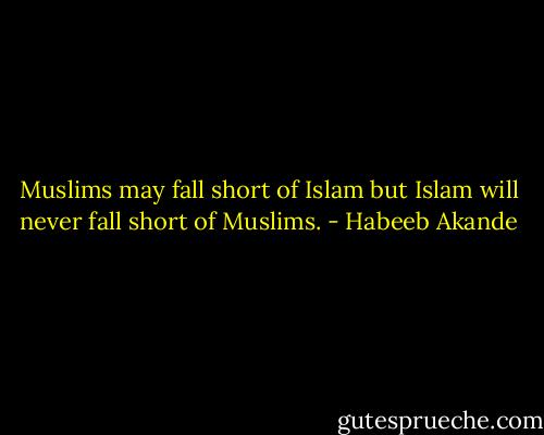 Muslims may fall short of Islam but Islam will never fall short of Muslims. - Habeeb Akande