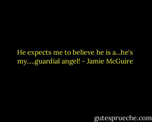 He expects me to believe he is a...he's my.....guardial angel! - Jamie McGuire