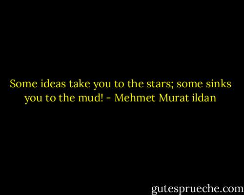 Some ideas take you to the stars; some sinks you to the mud! - Mehmet Murat ildan