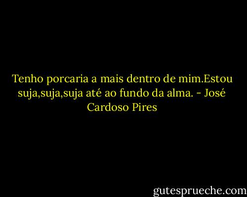 Tenho porcaria a mais dentro de mim.Estou suja,suja,suja até ao fundo da alma. - José Cardoso Pires