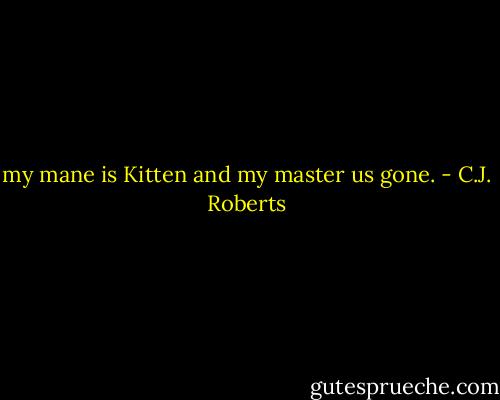 my mane is Kitten and my master us gone. - C.J. Roberts