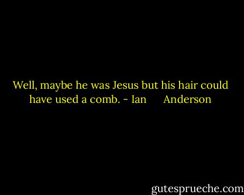 Well, maybe he was Jesus but his hair could have used a comb. - Ian      Anderson