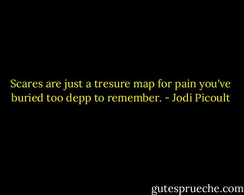 Scares are just a tresure map for pain you've buried too depp to remember. - Jodi Picoult