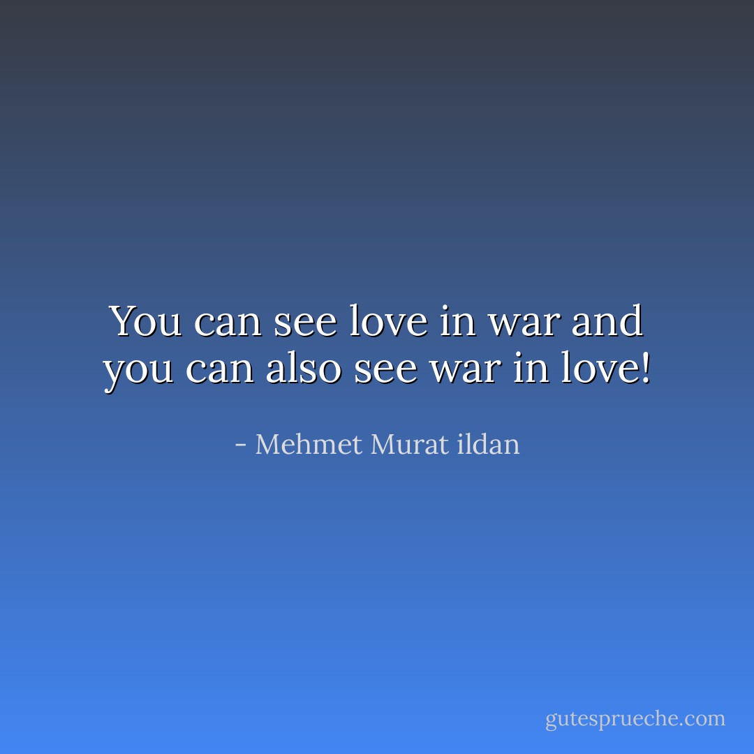 You can see love in war and you can also see war in love! - Mehmet Murat ildan