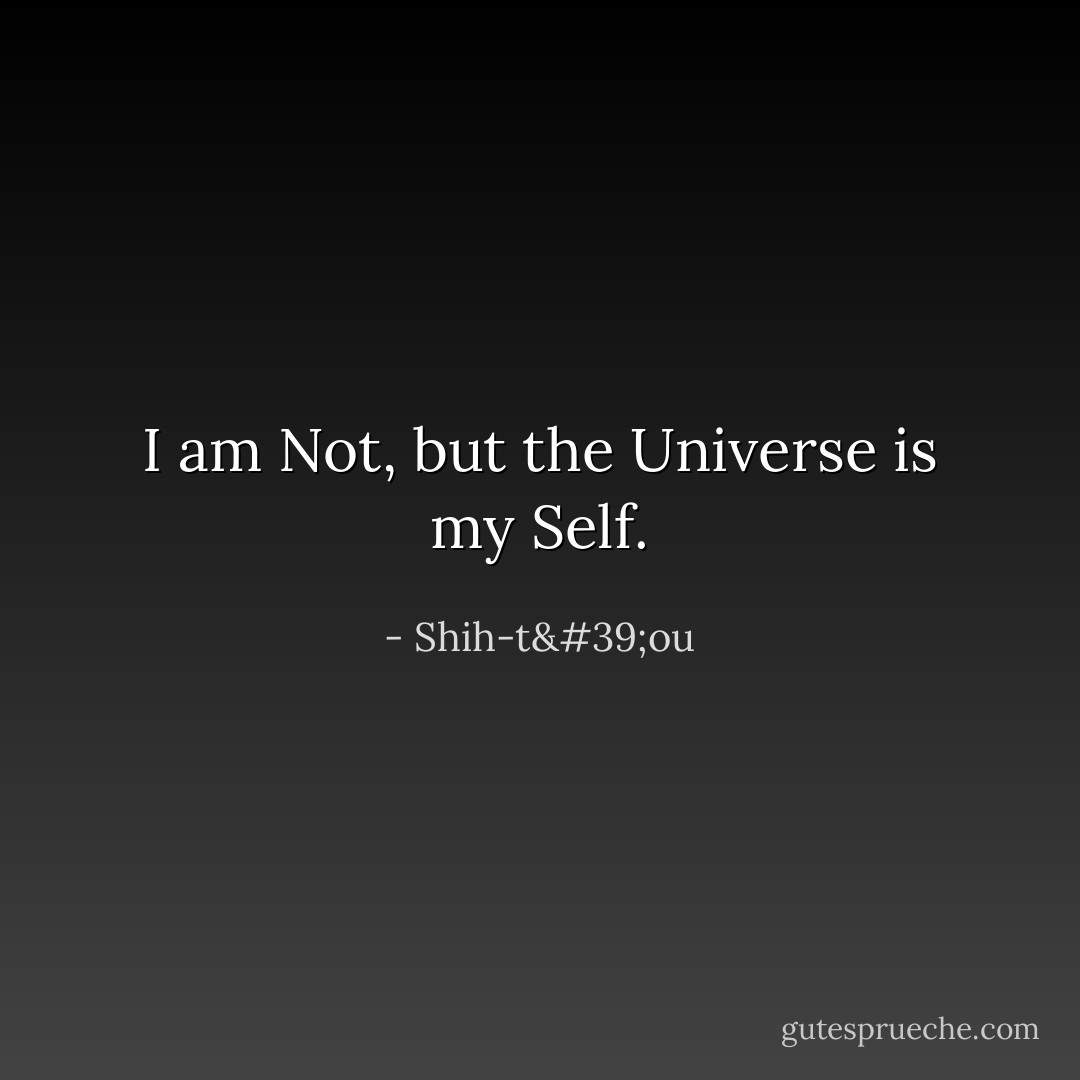 I am Not, but the Universe is my Self. - Shih-t'ou