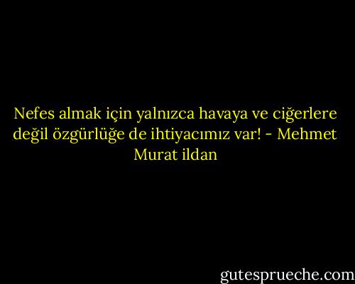 Nefes almak için yalnızca havaya ve ciğerlere değil özgürlüğe de ihtiyacımız var! - Mehmet Murat ildan