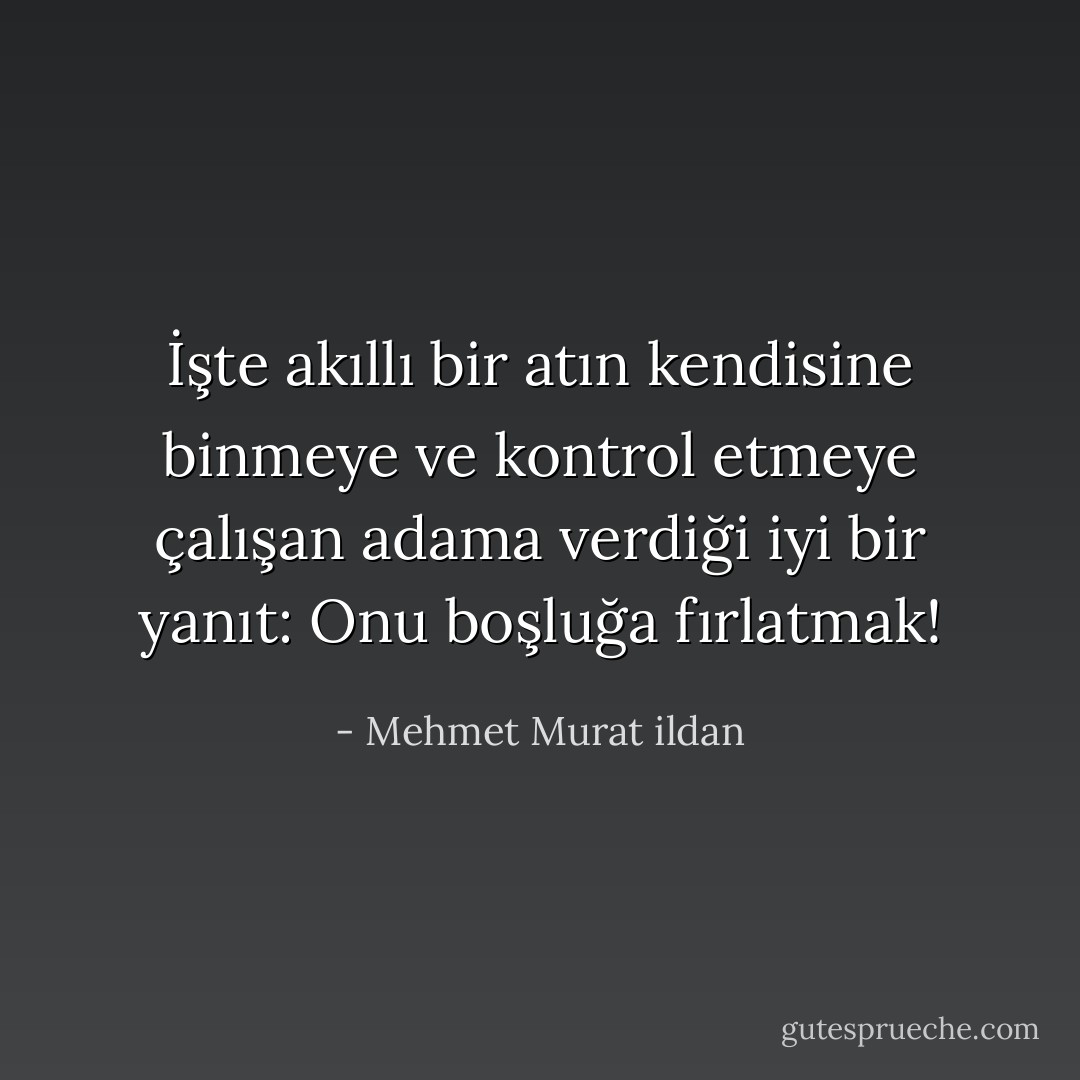 İşte akıllı bir atın kendisine binmeye ve kontrol etmeye çalışan adama verdiği iyi bir yanıt: Onu boşluğa fırlatmak! - Mehmet Murat ildan