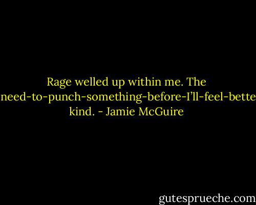 Rage welled up within me. The I-need-to-punch-something-before-I’ll-feel-better kind. - Jamie McGuire