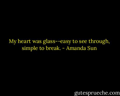 My heart was glass--easy to see through, simple to break. - Amanda Sun