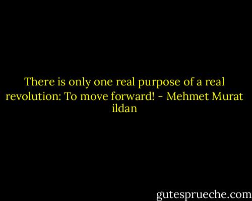 There is only one real purpose of a real revolution: To move forward! - Mehmet Murat ildan