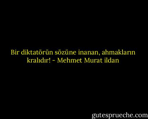 Bir diktatörün sözüne inanan, ahmakların kralıdır! - Mehmet Murat ildan