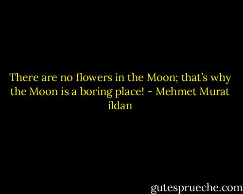 There are no flowers in the Moon; that’s why the Moon is a boring place! - Mehmet Murat ildan