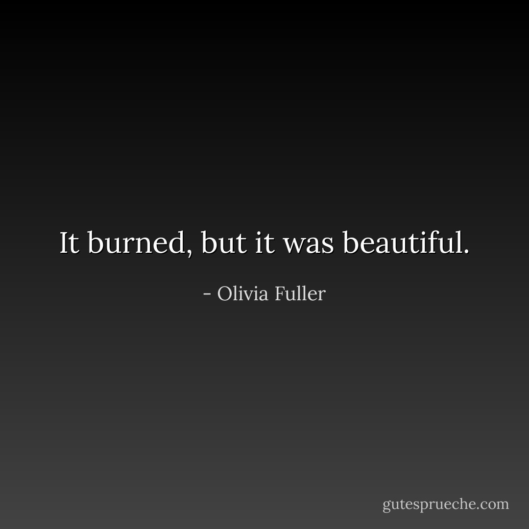 It burned, but it was beautiful. - Olivia Fuller