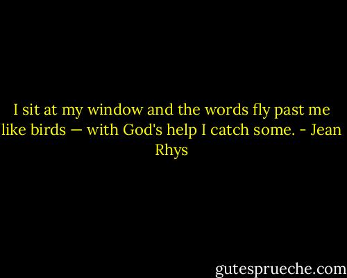 I sit at my window and the words fly past me like birds — with God's help I catch some. - Jean Rhys
