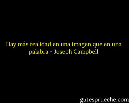 Hay más realidad en una imagen que en una palabra - Joseph Campbell
