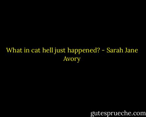 What in cat hell just happened? - Sarah Jane Avory