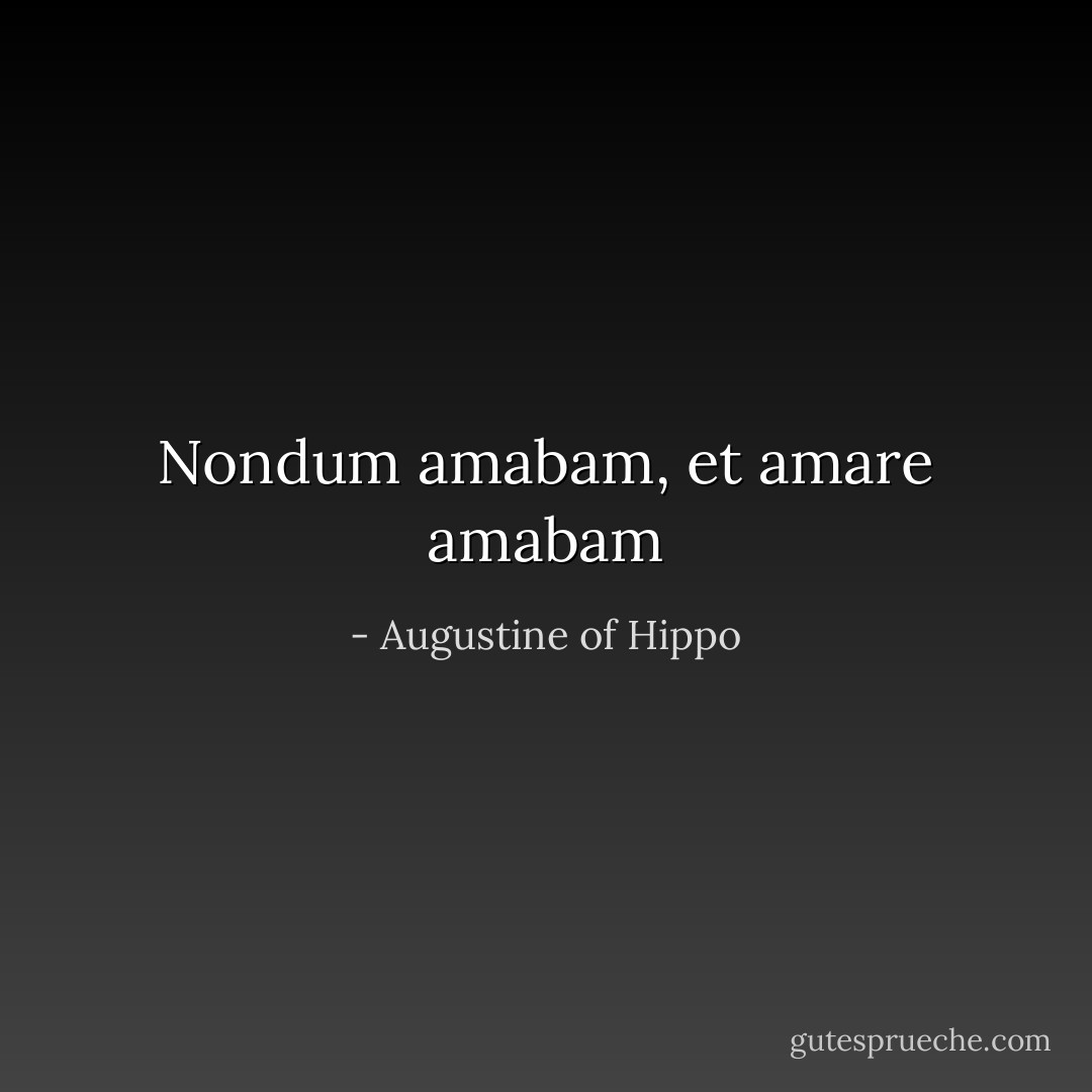 Nondum amabam, et amare amabam - Augustine of Hippo