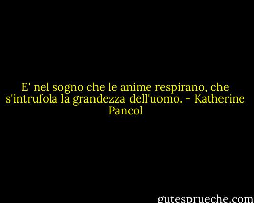 E' nel sogno che le anime respirano, che s'intrufola la grandezza dell'uomo. - Katherine Pancol
