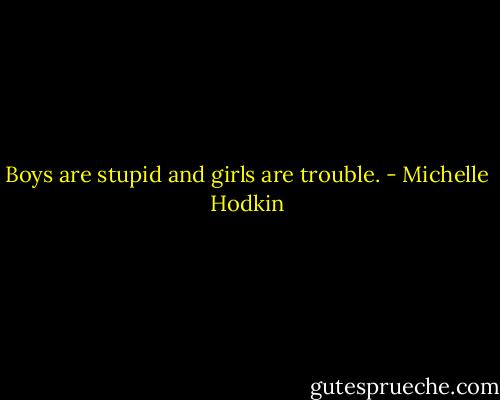 Boys are stupid and girls are trouble. - Michelle Hodkin