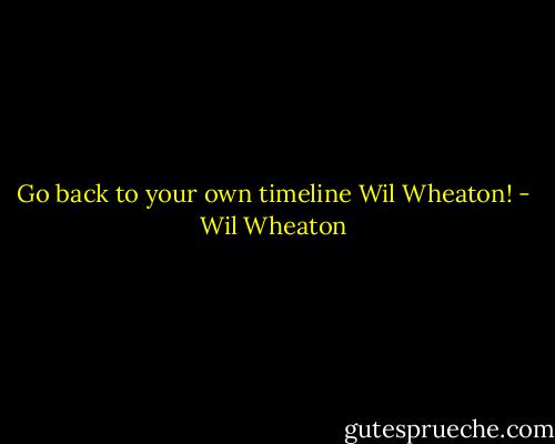Go back to your own timeline﻿ Wil Wheaton! - Wil Wheaton