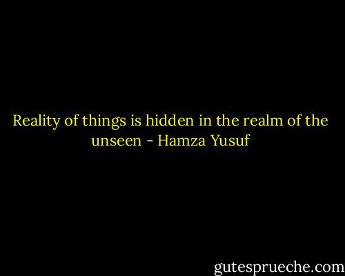 Reality of things is hidden in the realm of the unseen - Hamza Yusuf